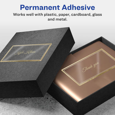 Avery Glossy Clear Labels with Metallic Gold Label Borders, 2